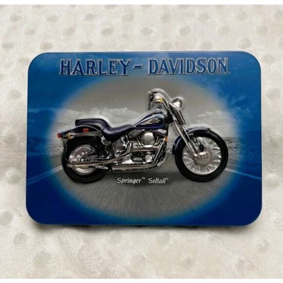 Vintage Harley-Davidson Springer Softail (2) Deck Playing Cards Collector's Tin- - Picture 1 of 4